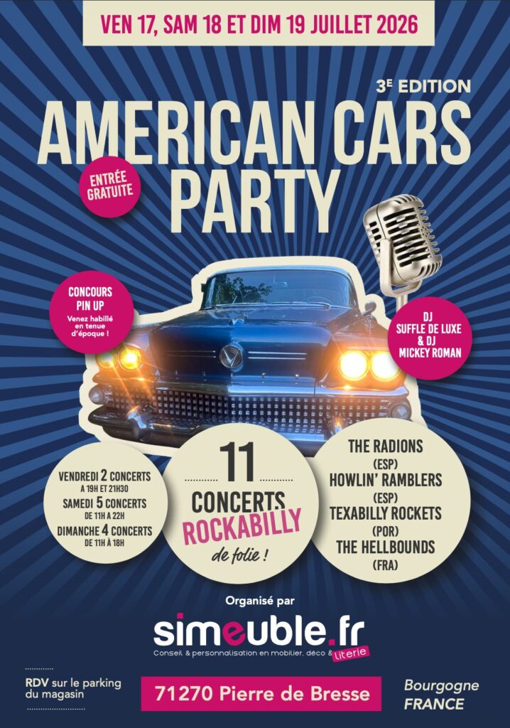 Programme American Cars Party 2026 chez SIMEUBLE