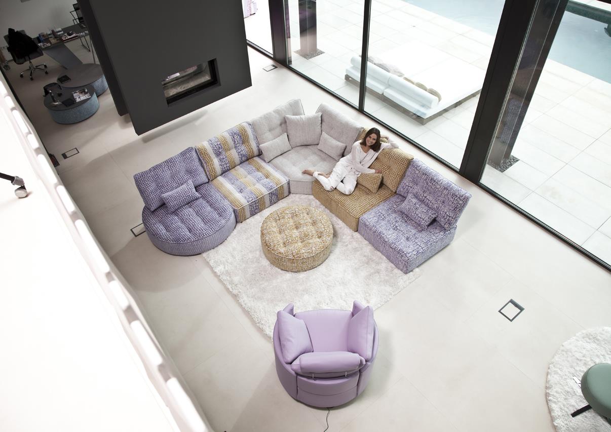 Canapé d'angle modulable original coloré et modulable 3