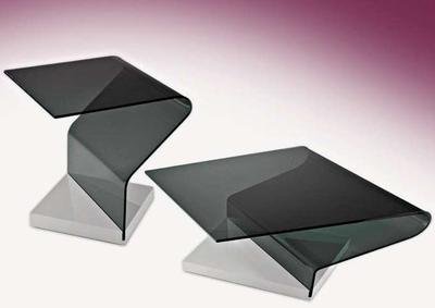 table basse verre fumé gris