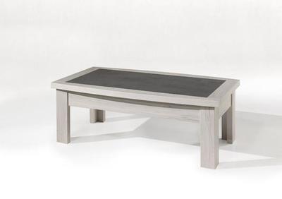 Table basse en imitation chêne et céramique