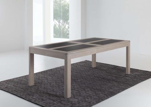 Table en chêne massif avec céramique sur plateau