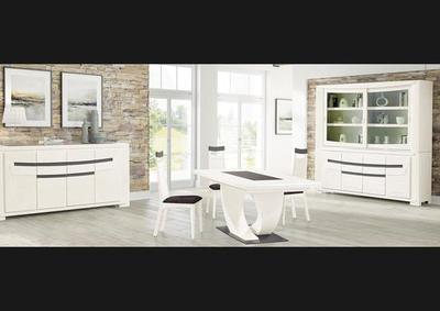 Table de repas avec insert  céramique et pied central