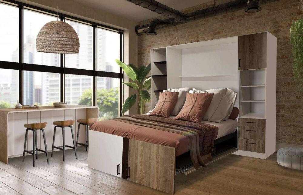 Lit relevable 140 x 200 avec aménagements  2