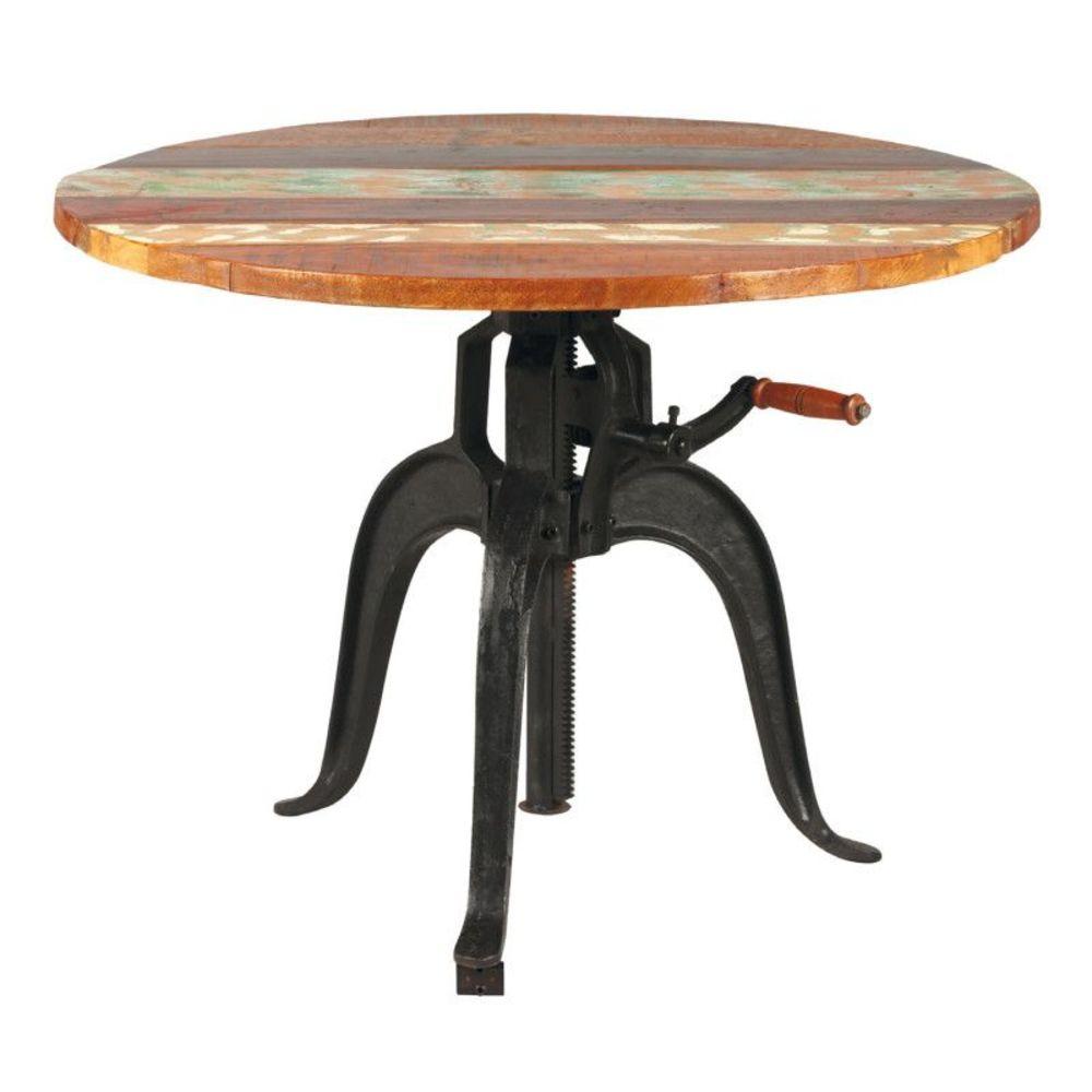 Table ronde originale pieds métal et plateau bois