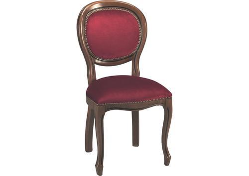 Chaise médaillon velours bordeaux teinte merisier