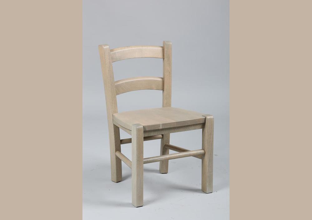 Chaise enfant hêtre massif teinte blanchie 2