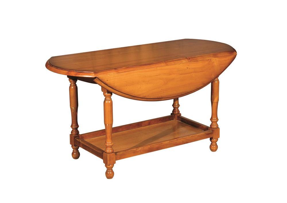 Table basse ovale 2 abattants et plateau 2