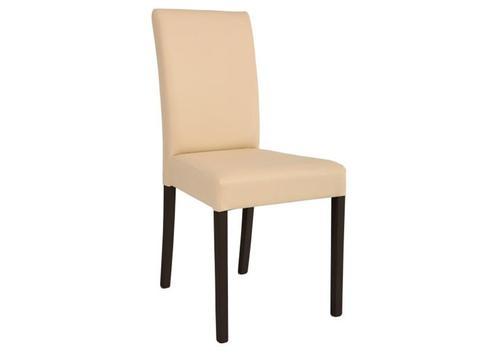 Chaise moderne en pu beige pieds noirs