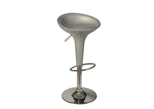 Tabouret contemporain réglable en hauteur argent