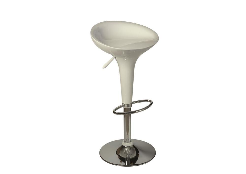 Tabouret moderne blanc pied chromé