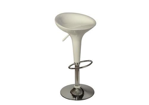 Tabouret moderne blanc pied chromé