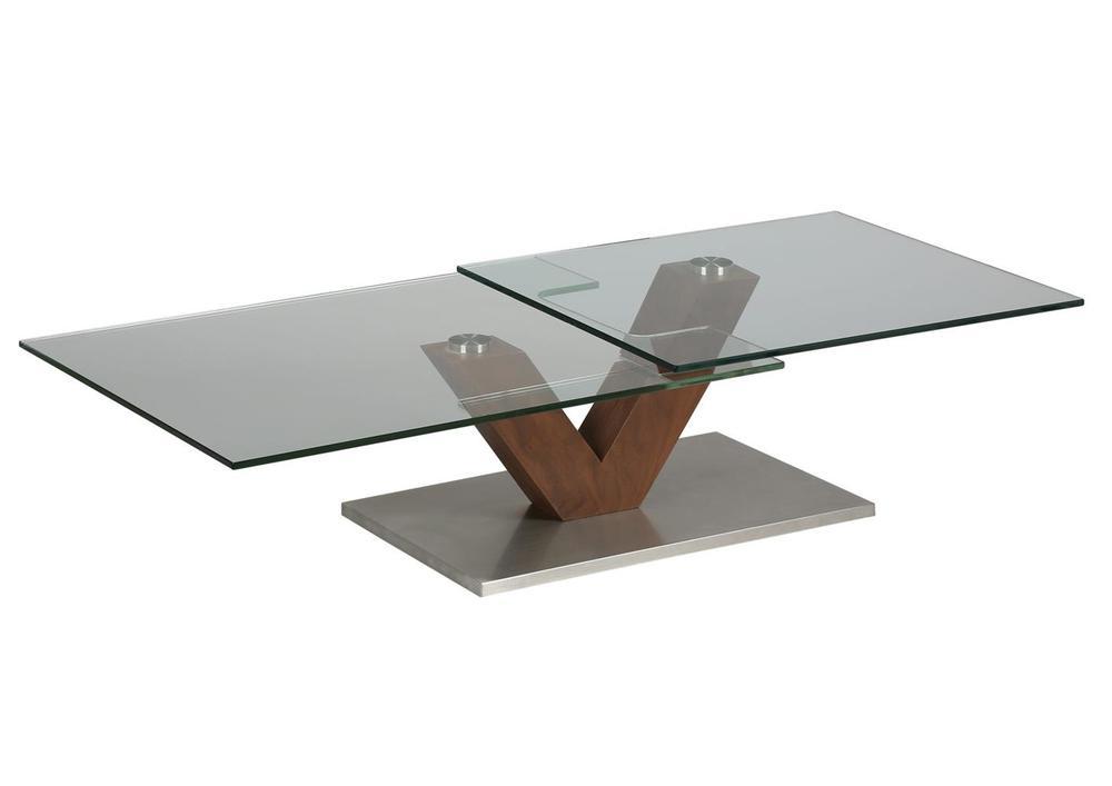 Table basse contemporain rectangulaire plateau verre 2