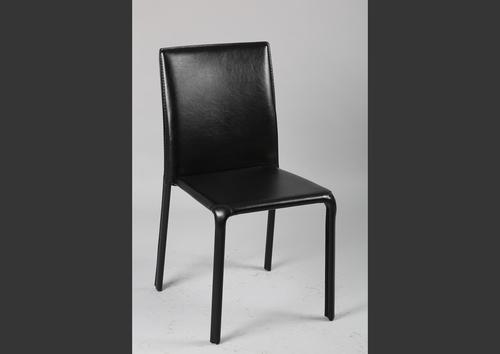 Jolie chaise de salle à manger en PVC noir