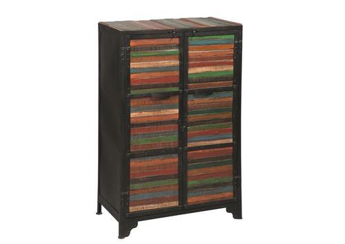 Meuble de rangement 2 portes 2 rayons colorés