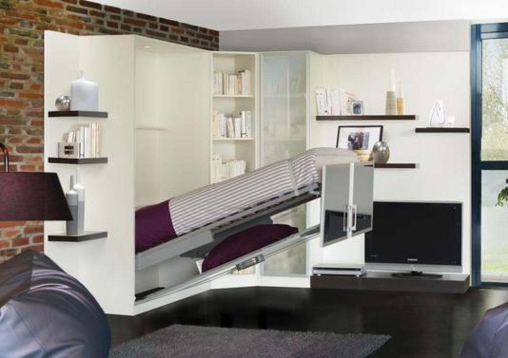 Lit moderne relevable à la verticale couchage 140 2