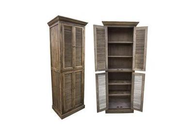 Armoire style atelier en 4 portes en vieux pin