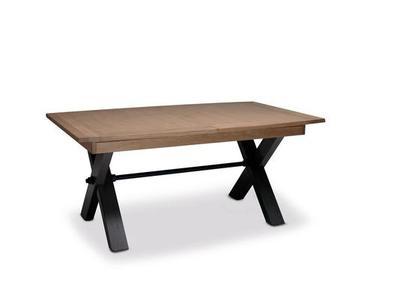 Table plateau bois pieds en croix ou droits