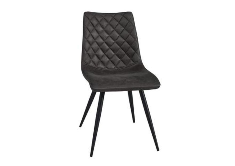 Chaises en tissus capitonnées et pied métal gris ou kaki 2
