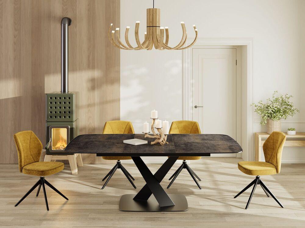Magnifique table carrée extensible avec pied sculptural  2