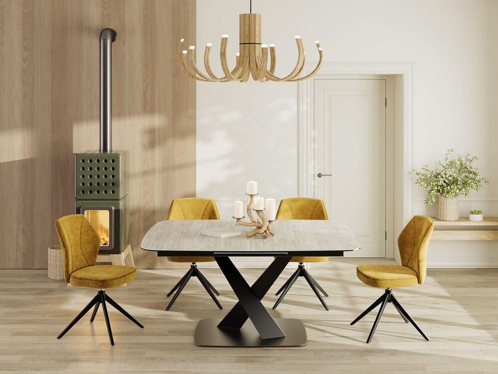 Magnifique table carrée extensible avec pied sculptural  3