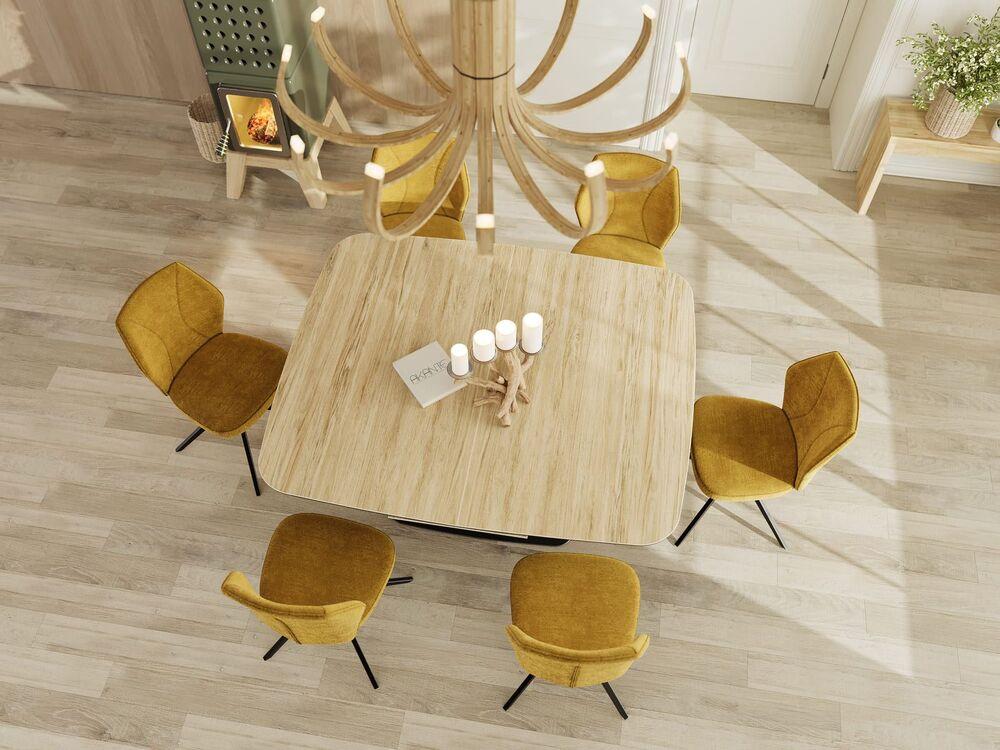 Magnifique table carrée extensible avec pied sculptural  4