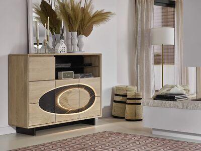 Petit buffet design 3 portes avec insert céramique