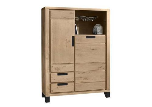 Bibliothèque  avec 2 portes, 2 tiroirs et 1 niche en chêne massif