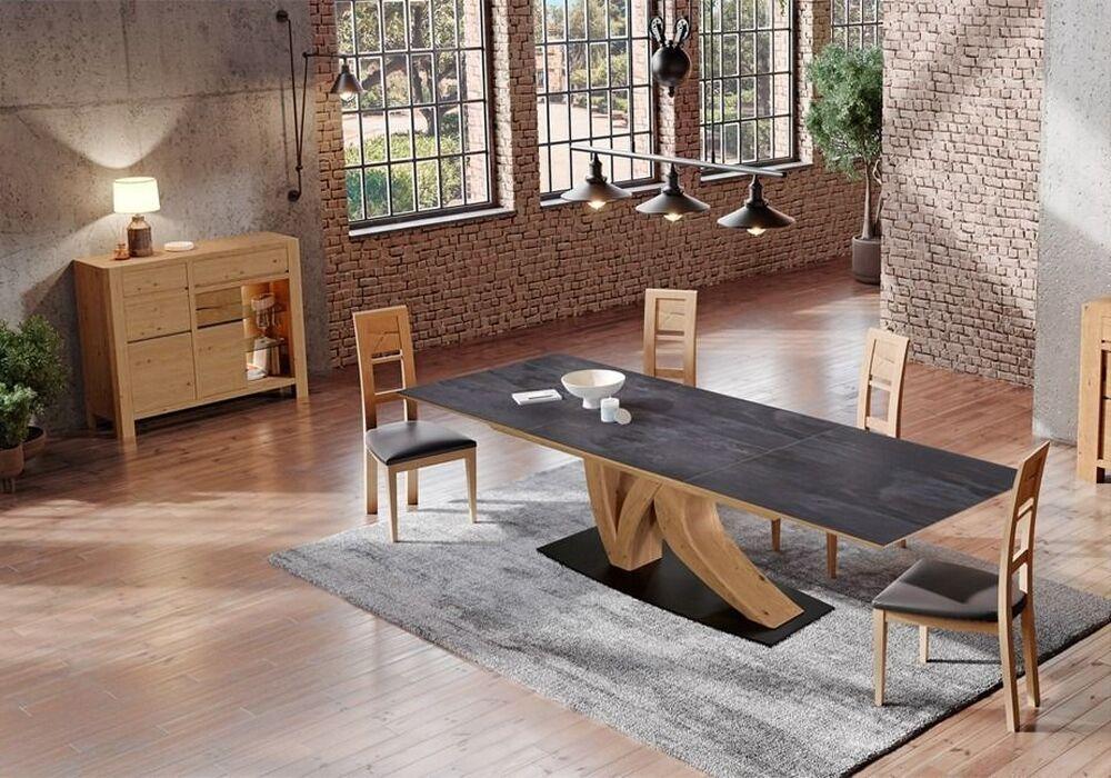Table de repas extensible pied central design 2