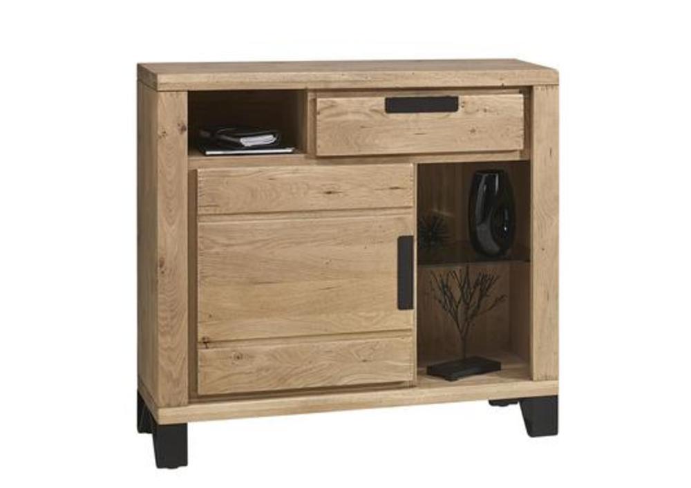 Meuble d'entrée 1 porte, 1 tiroir et 2 niches en chêne massif 1