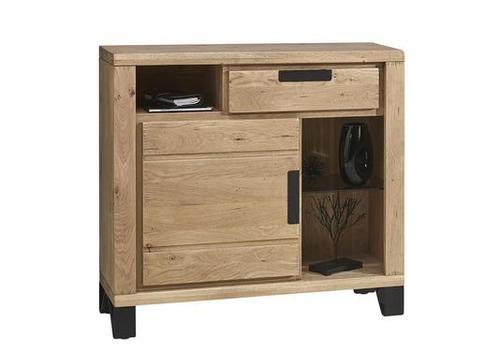 Meuble d'entrée 1 porte, 1 tiroir et 2 niches en chêne massif