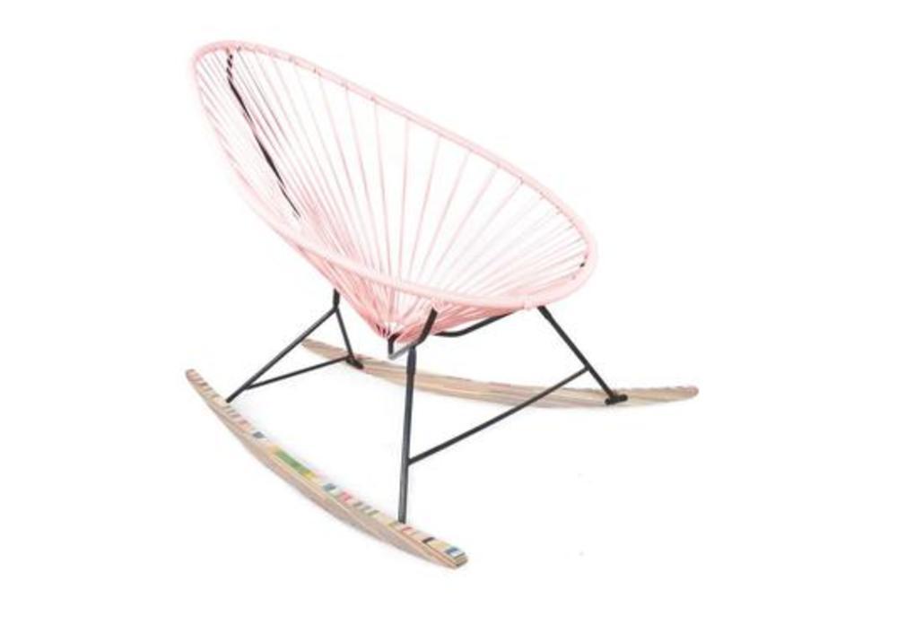 Fauteuil d'extérieur à bascule tressé 4