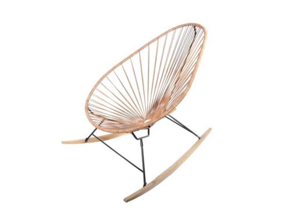 Fauteuil d'extérieur à bascule tressé en cuir 2