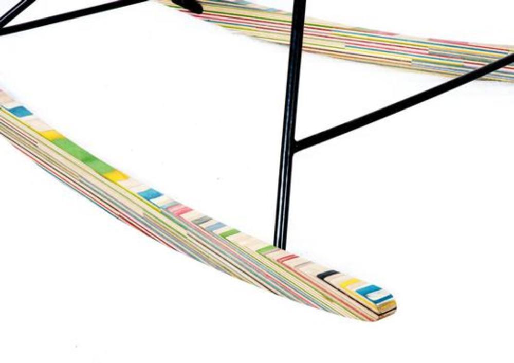 Fauteuil d'extérieur à bascule tressé en lin 3