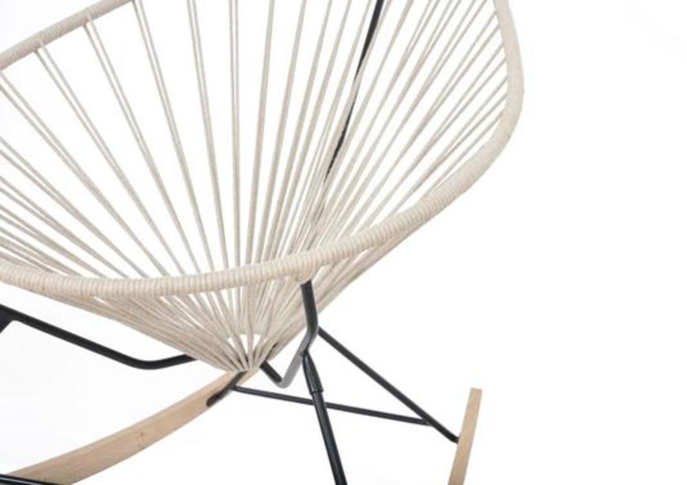 Fauteuil d'extérieur à bascule tressé en lin 1