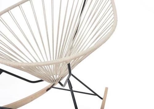 Fauteuil d'extérieur à bascule tressé en lin