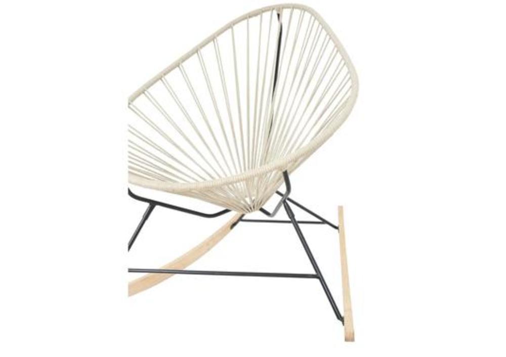 Fauteuil d'extérieur à bascule tressé en lin 2