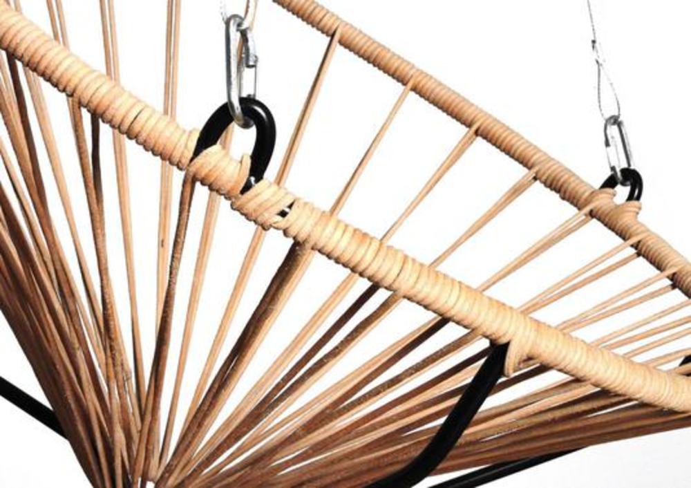 Fauteuil suspendu d'extérieur tressé en fibres naturelles 4