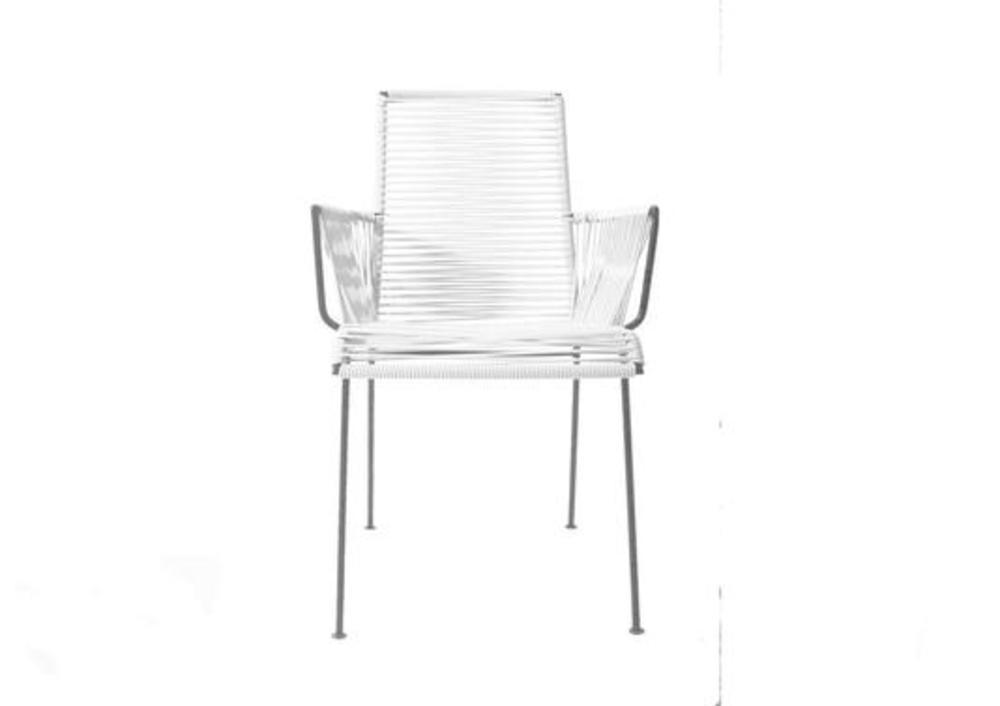 Chaise d'extérieur avec accoudoirs tressés 2