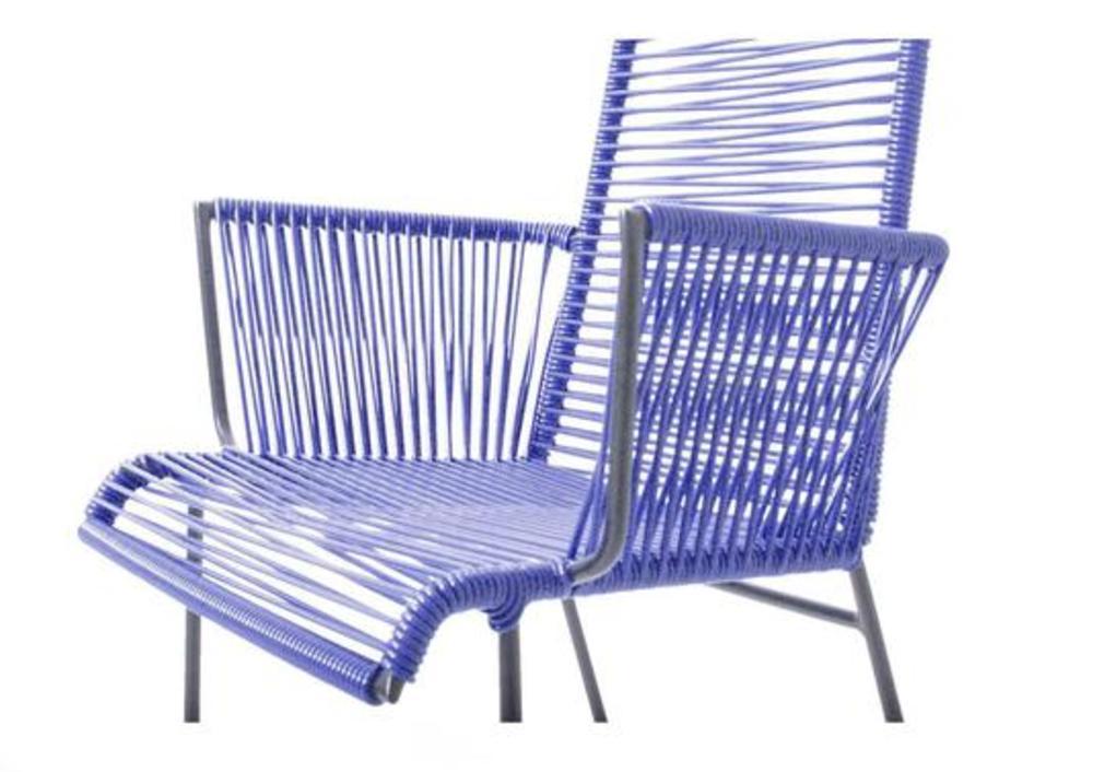 Chaise d'extérieur avec accoudoirs tressés 3