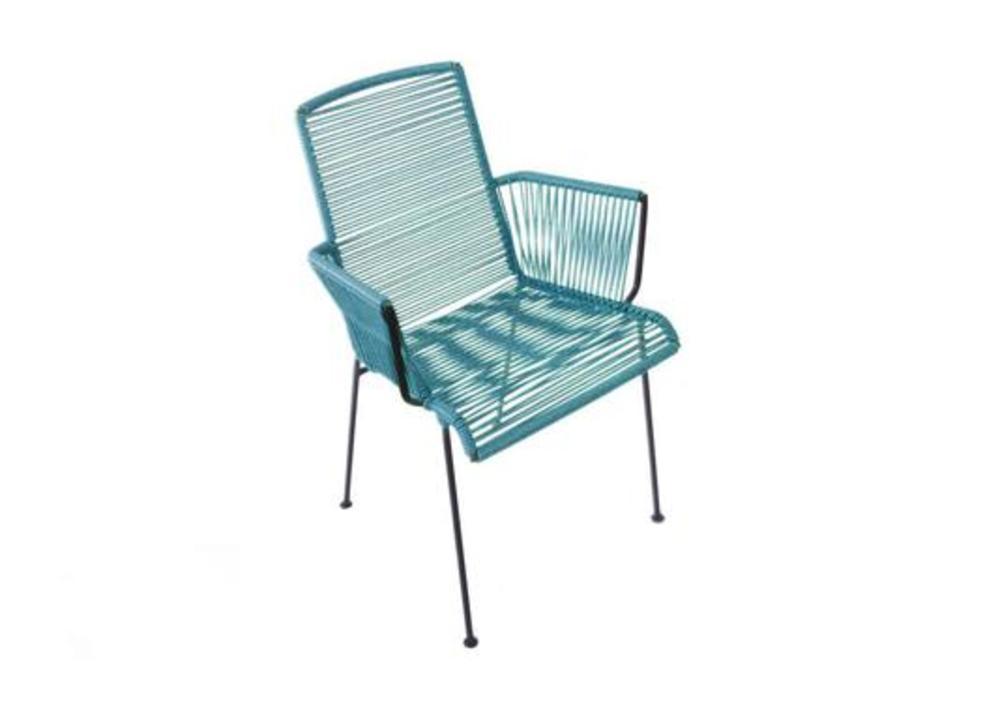 Chaise d'extérieur avec accoudoirs tressés 4