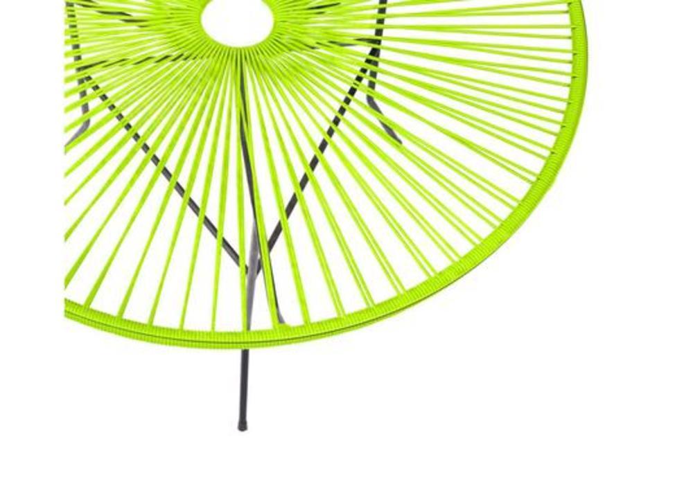 Grande table ronde en métal, verre et tressage 2