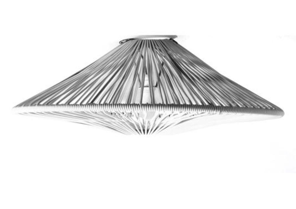 Plafonnier en acier et tressage 2