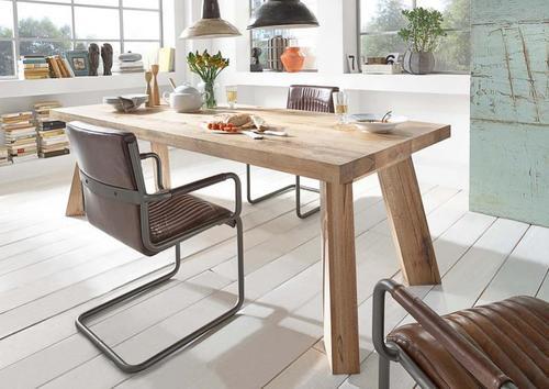 Table plateau bois finition chêne huilé