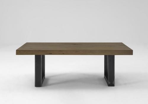 Table basse pieds métal plateau chêne