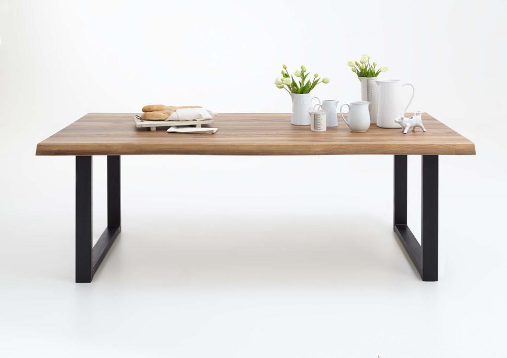 Élégante table style atelier pied métal en U 3