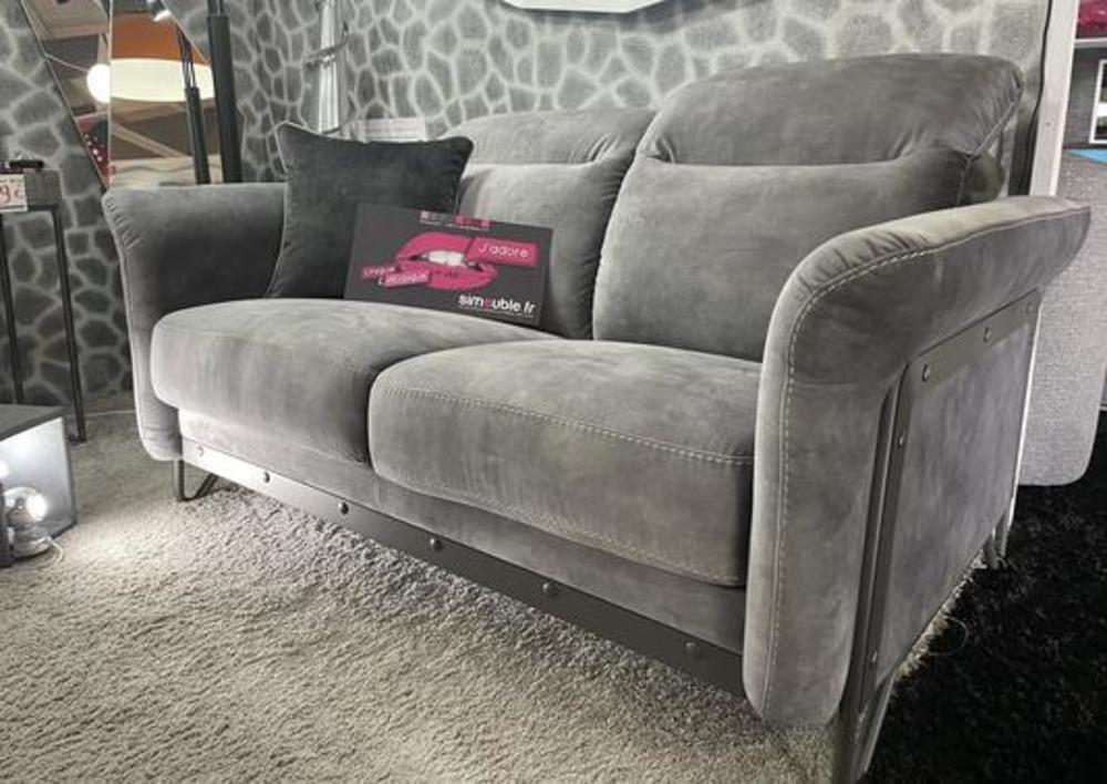 Canapé 2 places style industriel avec têtières réglables 2