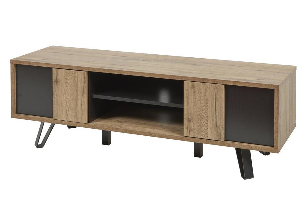 Meuble TV indus 2 portes 1 niche centrale  2