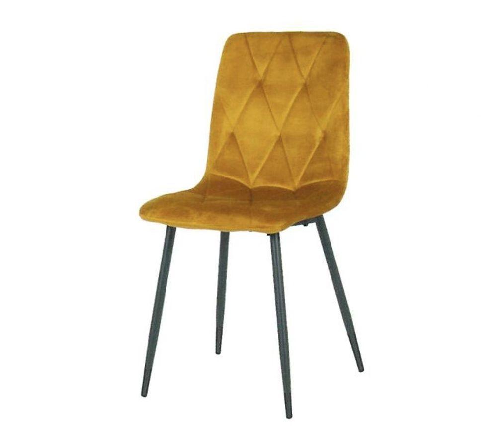 Chaise en velours assise capitonnée 3