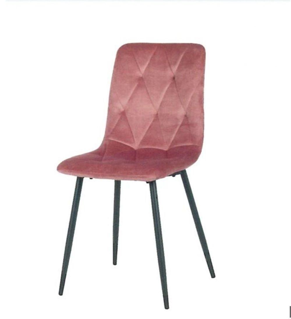 Chaise en velours assise capitonnée 4