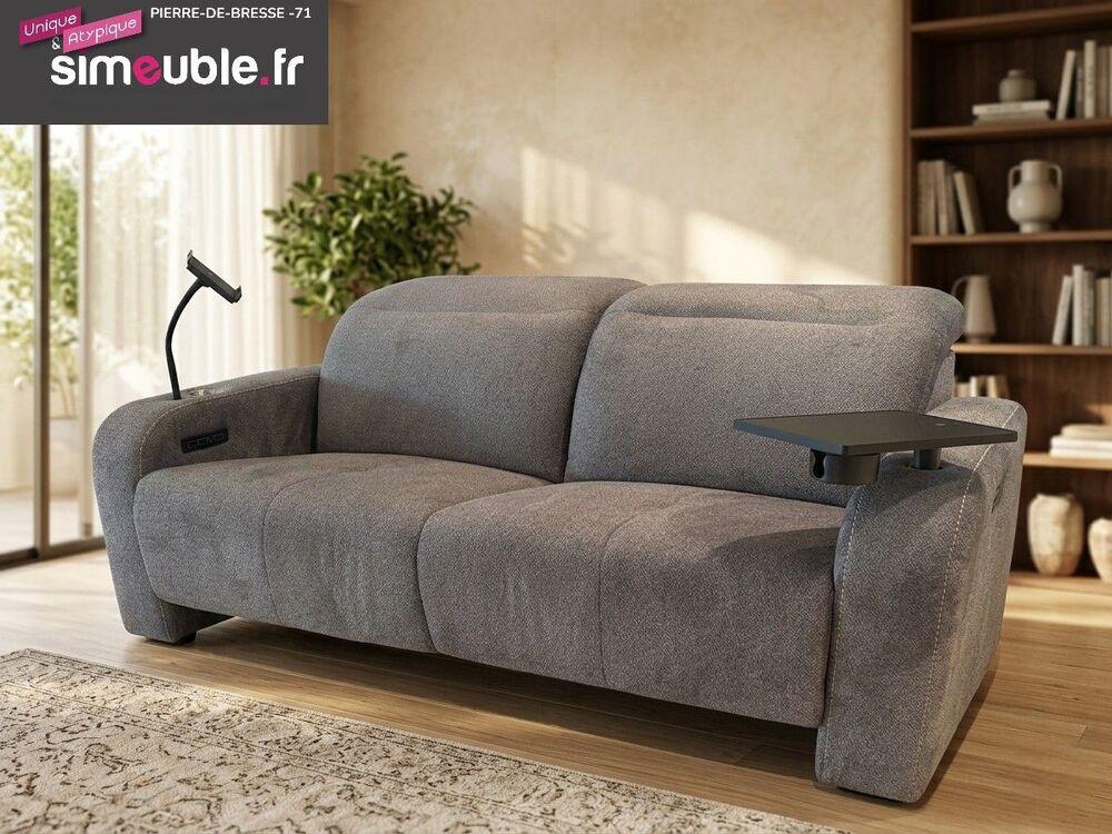 Canapé 2 places relax électriques avec têtières réglables 